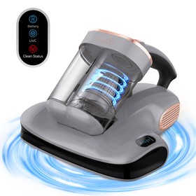 Refurbished JIGOO S100 Cordless Mattress Vacuum Cleaner DualCup Filtration 10000Pa Suction 150W Brushless Motor 80000min Tapping UVC 55°C Hot Air Sterilisation