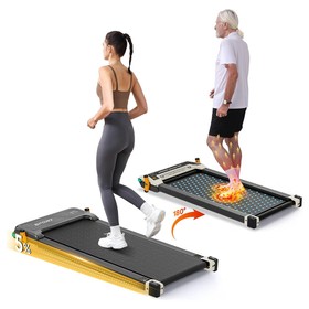 Akluer Dual-Sided Under Desk Treadmill with Shiatsu Foot Massager