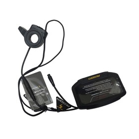 Center-mounted display (with push-button/thumb-switch controls; supports 1 large card and 2 small cards); compatible with Ausom Laluz 2/K20 and Gosoul 2 Dual Motor.