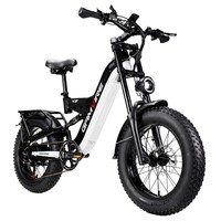 V9 elektromos kerékpár, 250 W-os szénkefe nélküli motor, 48 V-os 19,2 Ah-s kivehető akkumulátor, 110 km-es max. hatótávolság, 90 Nm nyomaték, 20×4,0 hüvelykes vastag gumiabroncsok, tripla felfüggesztés, 7 sebességes, 180 mm-es hidraulikus tárcsafékek