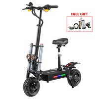 BOYUEDA S3-11 Elektromos Roller, 3000W*2 Motor 85km/h Max. Sebesség, 60V 38Ah Akkumulátor Akár 120km Hatótávolság, 11 hüvelykes Fűrészfogas Vákumos Terepjáró Abroncs, Dupla Hidraulikus Tárcsafék, Hidraulikus Csillapítás, 45°-os Emelkedő LCD Kijelző K