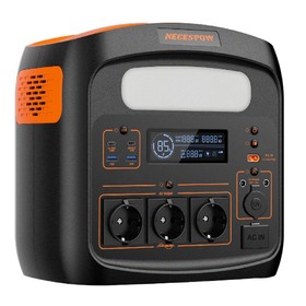 NECESPOW N1200 Tragbare Powerstation 1024 Wh 1800 W ACAusgang 1300 W Schnellladen 400 W MPPTSolareingang 10 Ausgänge 13 h Ladezeit LEDLicht für Camping Reisen und Notstromversorgung zu Hause