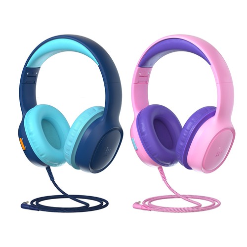 Tronsmart KH01 2er-Pack kabelgebundene Kinderkopfhörer Blau Rosa