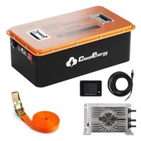 Cloudenergy GFS48-105 48V 105Ah LiFePO4 golfkocsi akkumulátor, 5,376 kWh kapacitás, 250A intelligens BMS, 600A csúcskisütés, 12,8 kW kimenet, Bluetooth, 2,8 hüvelykes LCD érintőképernyő, 6000+ ciklus, alacsony hőmérsékletű töltésvédelem, IP67, fémház
