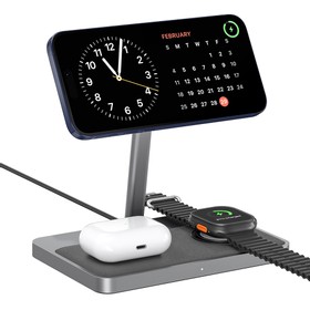 ZIKE Z557C 3-in-1 Qi2 Magnetic Wireless Charging Stand