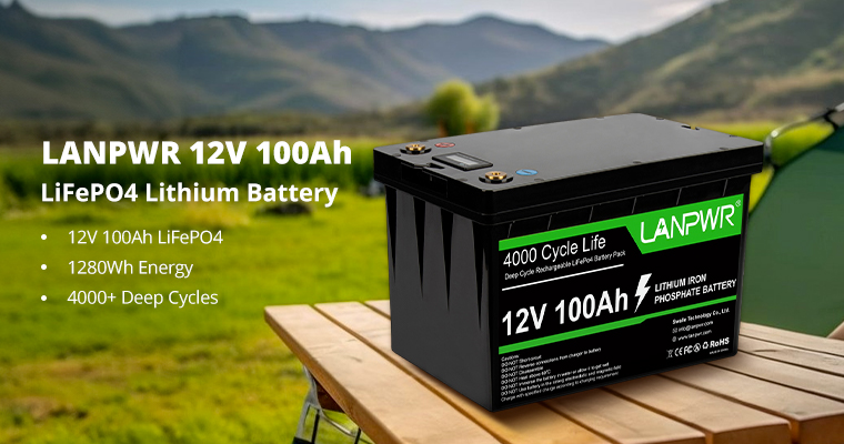 LANPWR 12V 100Ah LiFePO4 Lithium Battery
