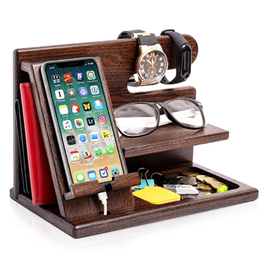 Wooden Mobile Phone Stand Multi-Functional Docking Dock