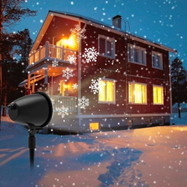 2pcs Christmas Snowfall Projector Lights Dynamic LED Garden Snowflake Lights