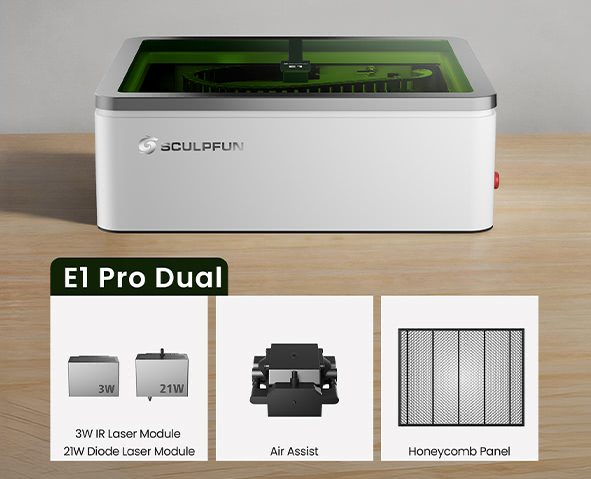 SCULPFUN E1 Pro Dual 21W + 3W IR