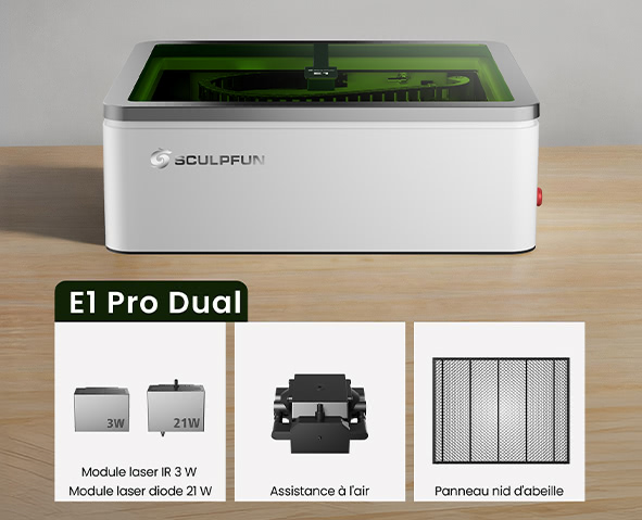 SCULPFUN E1 Pro Dual 21W + 3W IR
