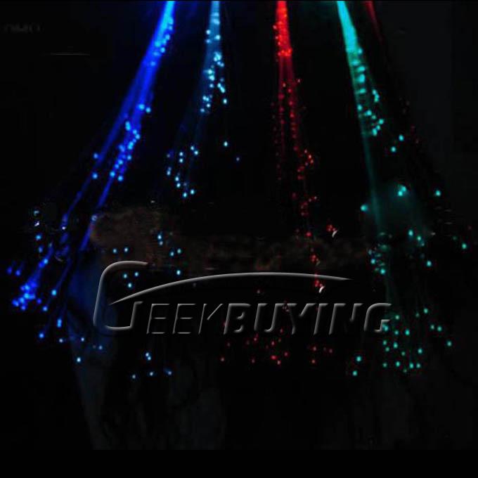 Led Hair Extension Flash Brain Girls Glowbys Led Fiber Optic Light-up Hair Barrette - RGB