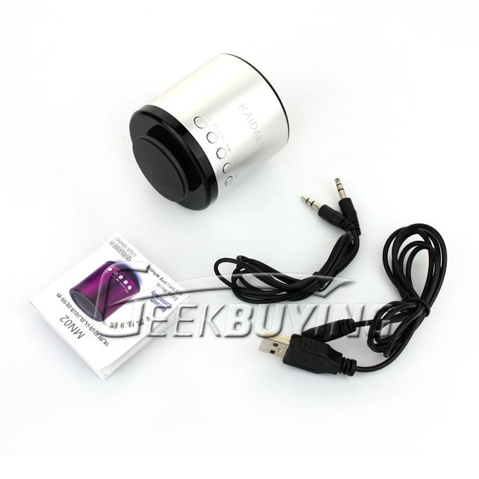 Wireless Music Speaker with USB/ 3.5mm /Led for iPad iPhone Tablet PC-Silver(1003)