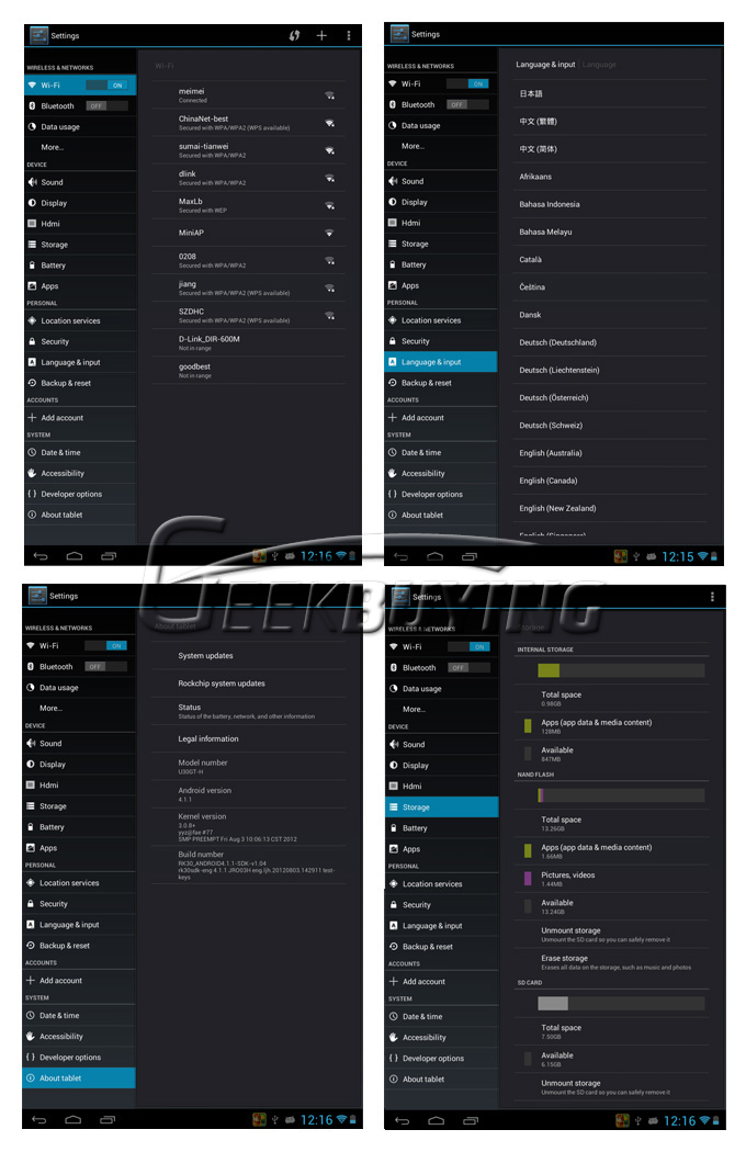 CUBE U30GT Dual Core Android 4.1 Jelly Bean 10.1 Inch IPS RK3066 1.6GHz Quad Core GPU HDMI 1G RAM 16GB