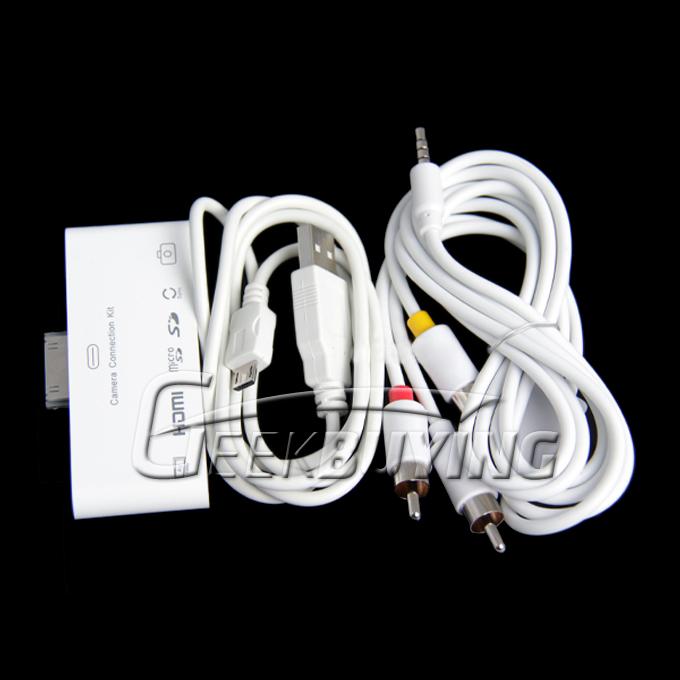 6 in1 HDMI Dock Adapter AV USB Cable Camera Connection Kit for iPad 2 The New iPad iPad 3