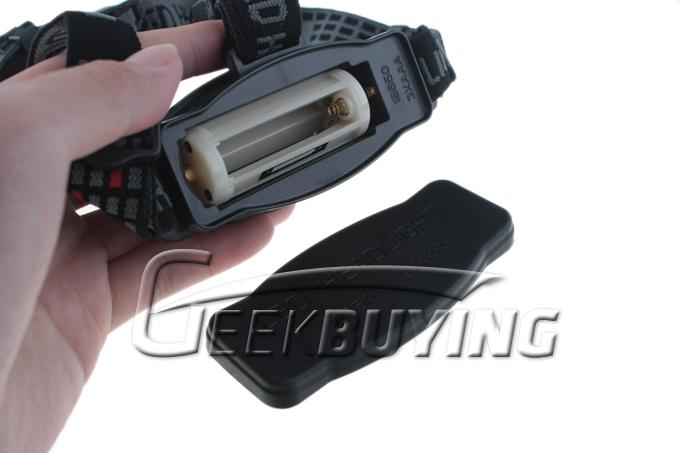 Retractable LED White Light Zoom Headlamp Headlight Black 3 x AAA & 18650 Lithium Battery