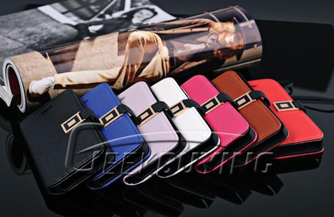 Brand New Wallet Protective Great Button Leather Case Cover For iPhone 5S 5 - Brown