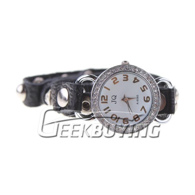 Trendy Trendy Rhinestone Chain Link Watch With Drill Silver Belt for Ladies