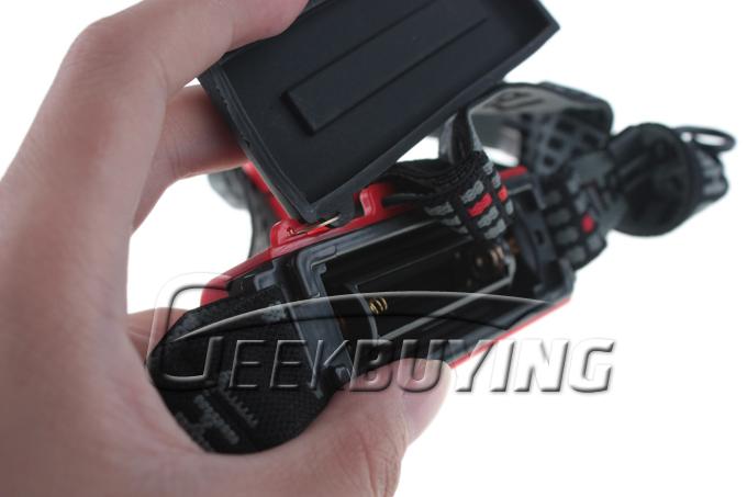 Q5 250lm 3-Mode White LED Zoomable Headlamp Red (3x AAA /1x 18650)