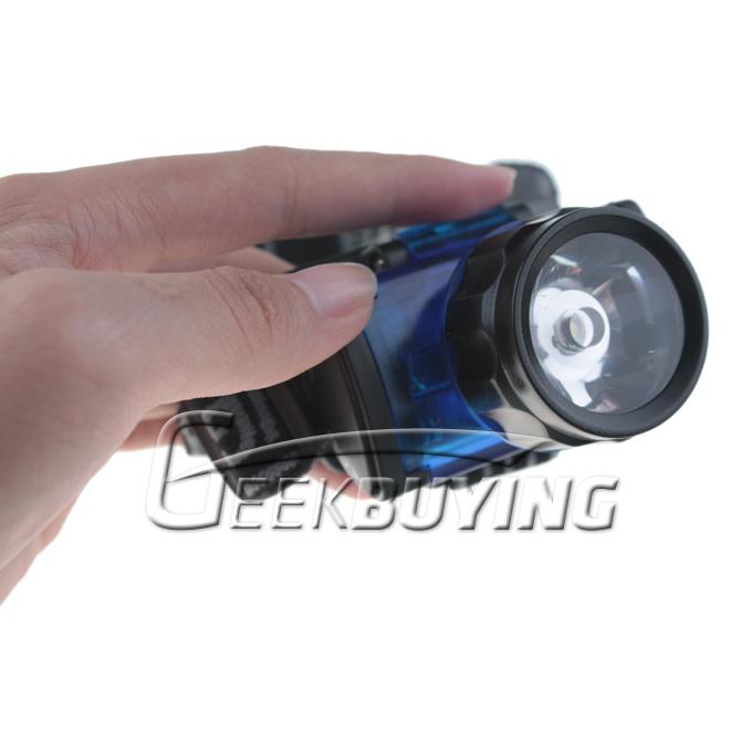Retractable 3W 4.5V 170LM LED White Light Zoom Headlamp Headlight Black Blue 3 x AAA