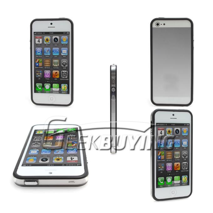 **US Stock** Protective Premium Bumper Frame Skin Case Cover with Plastic Side Buttons for iPhone 5