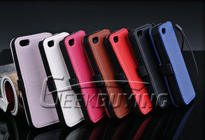 Brand New Wallet Protective Great Button Leather Case Cover For iPhone 5S 5 - Brown