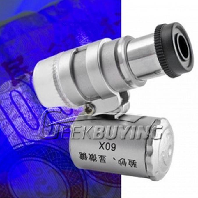 Mini 60X LED Light Jeweler Loupe Magnifier Microscope -----Black&Silver