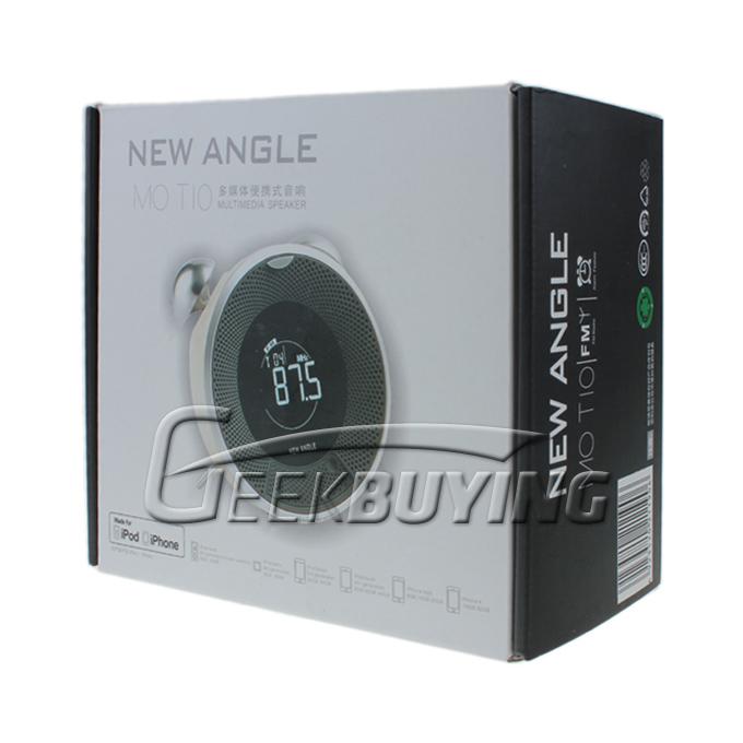 Portable Alarm Clock Speaker for iPhone 4S/iPhone 5 with FM Radio Support Micro SD Card (White)