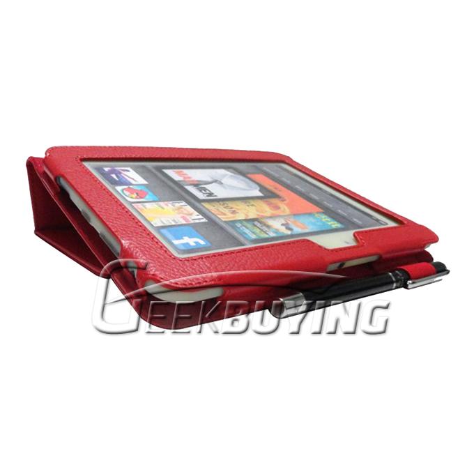 New Kindle Fire HD 7 Tablet Slim Fit Leather Case Cover with Stand Red