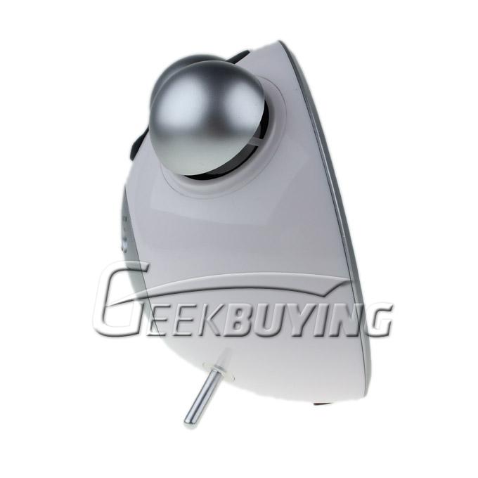 Portable Alarm Clock Speaker for iPhone 4S/iPhone 5 with FM Radio Support Micro SD Card (White)