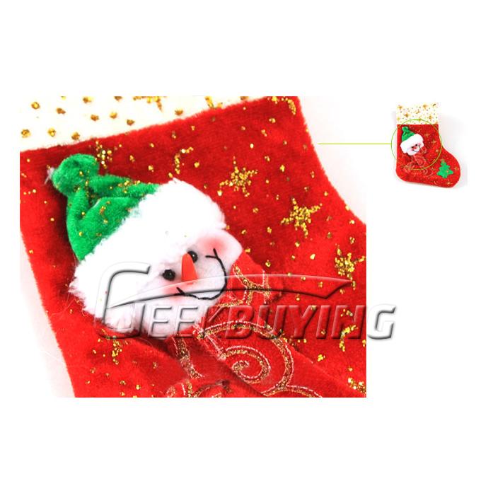 Red Santa Claus Festive Sock Patterned Christmas Decorations Ornaments for Home Office