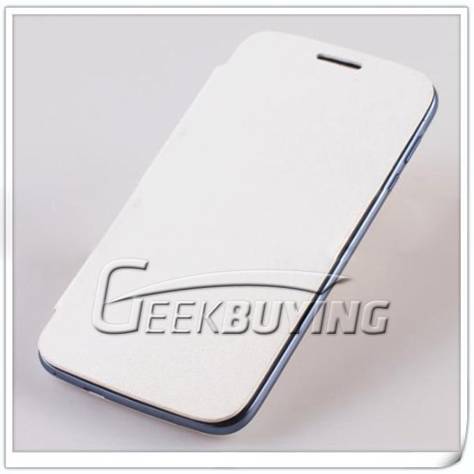 Leather case for Hero 9300+(ZOPO) Android 4.0 OS 5.3 Inch IPS Screen MTK6577 Dual core Smart Phone White
