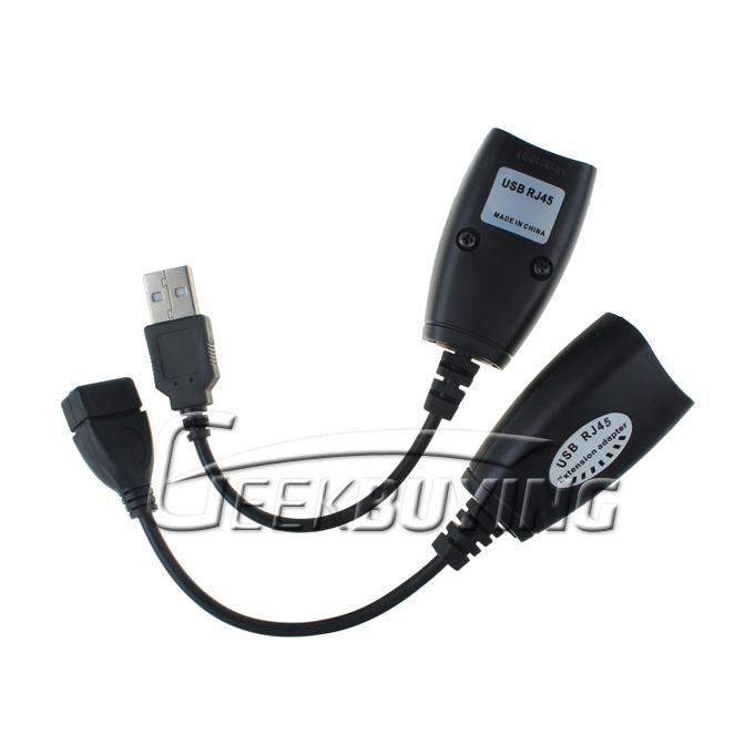 USB Cable via RJ45 Extender Adapter Set (Power Boost Up to 150 feet)