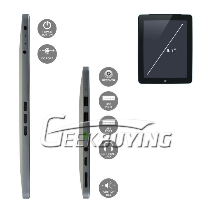 DHL B110 9.7 inch Atom N2600 Dual Core 1.6GHz Windows 8 Tablet PC 2G RAM 32G SSD HDMI Silver