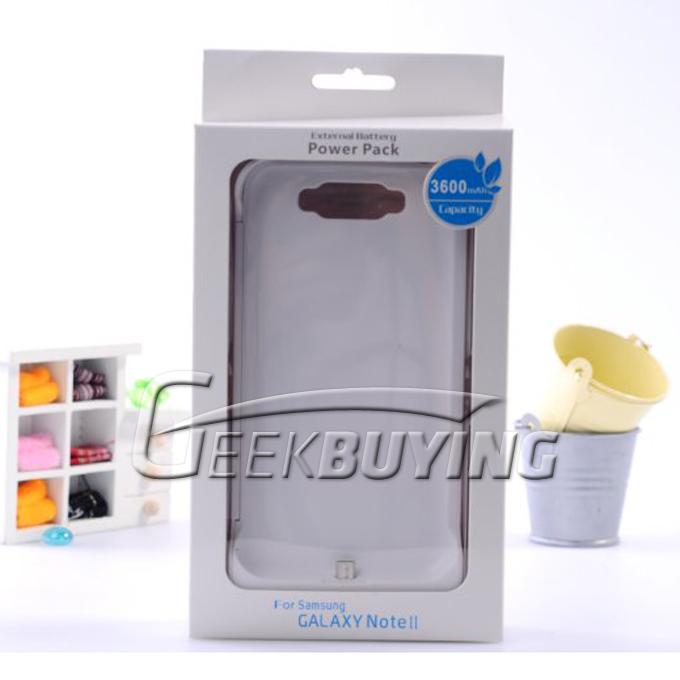 New 3600mAh Extended Backup Battery Case Cover for Samsung Galaxy Note 2 N7100 White