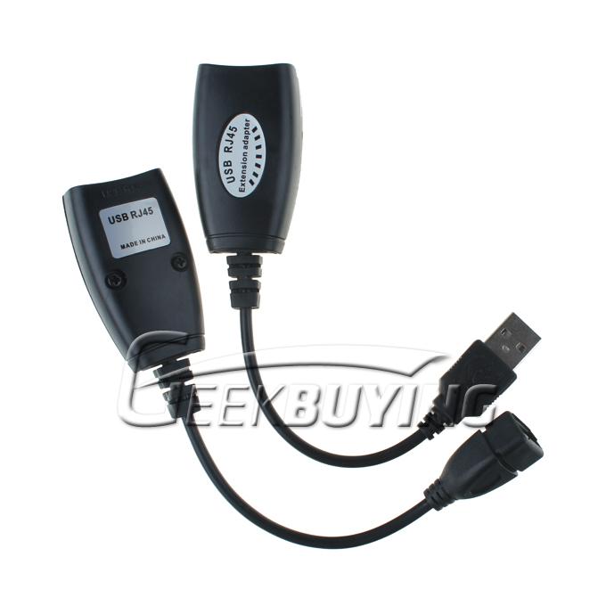 USB Cable via RJ45 Extender Adapter Set (Power Boost Up to 150 feet)