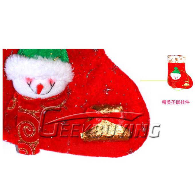 Red Santa Claus Festive Sock Patterned Christmas Decorations Ornaments for Home Office