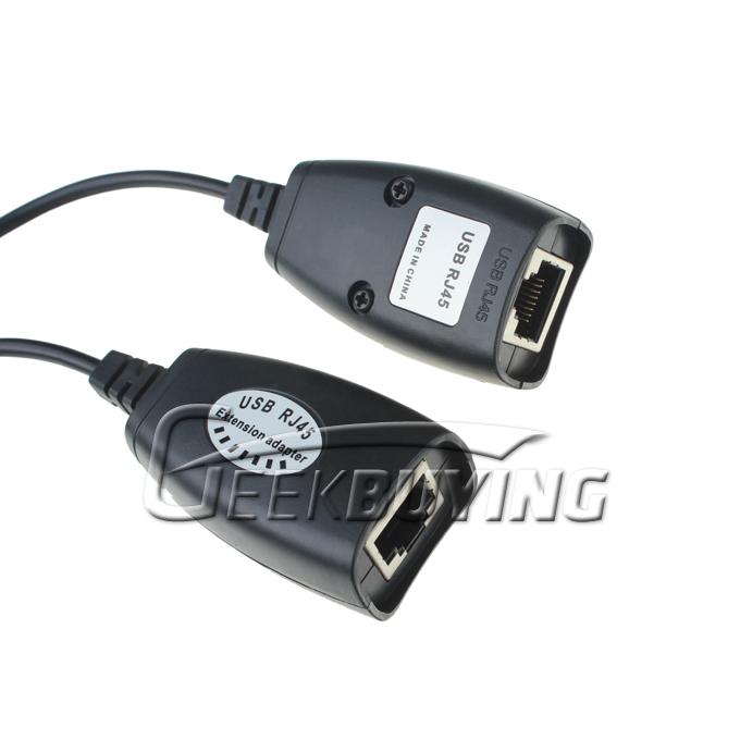 USB Cable via RJ45 Extender Adapter Set (Power Boost Up to 150 feet)