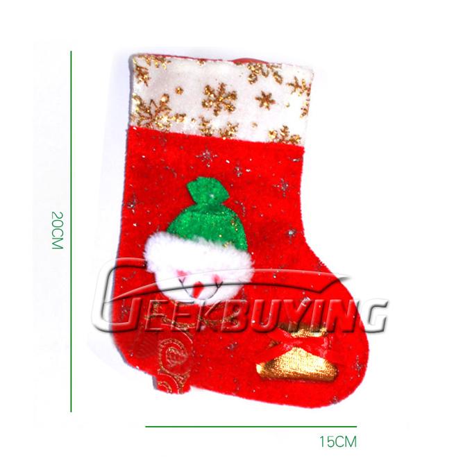 Red Santa Claus Festive Sock Patterned Christmas Decorations Ornaments for Home Office