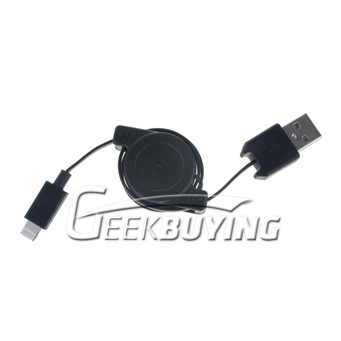 Retractable 8pin to USB 2.0 Charging Sync Cable For iPhone 6/6 Plus/5S/5C/5 iPod iPad Mini /iPad 4/iPod Touch 5 - Black