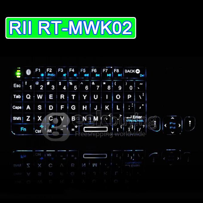 Rii RT-MWK02  Mini Wireless Keyboard Mouse Touchpad Presenter Laser for iPad iphone PC/MAC PS3