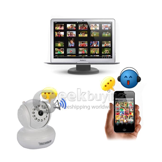 Wanscam JW0004 New Indoor 300k Pixel P2P Plug and Play Two-way Audio Security Wireless IP Camera Night Vision and Motion Detection Alarm - White