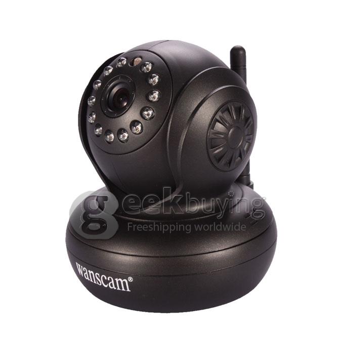 Wanscam JW0004 Indoor P2P 300k Pixel Plug and Play Two-way Audio Security Wireless IP Camera Night Vision and Motion Detection Alarm - Black