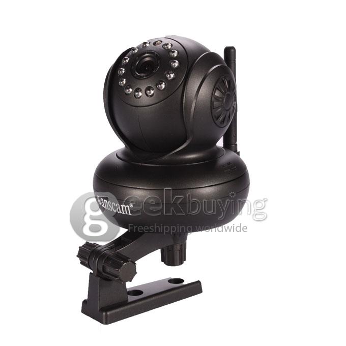 Wanscam JW0004 Indoor P2P 300k Pixel Plug and Play Two-way Audio Security Wireless IP Camera Night Vision and Motion Detection Alarm - Black