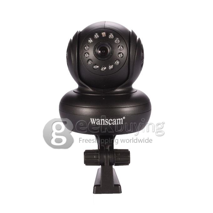 Wanscam JW0004 Indoor P2P 300k Pixel Plug and Play Two-way Audio Security Wireless IP Camera Night Vision and Motion Detection Alarm - Black