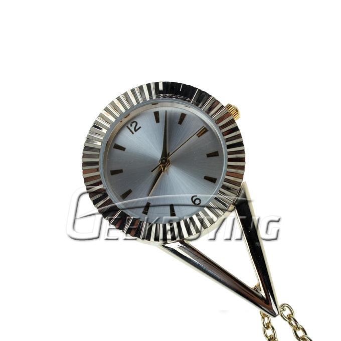 Brand New Stylish Triangle Pendant Necklace Chain Watch Golden