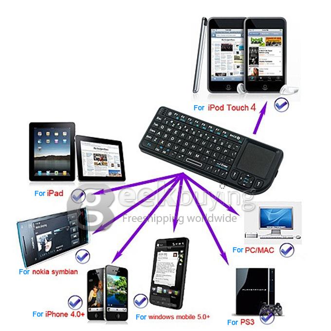 Rii RT-MWK02  Mini Wireless Keyboard Mouse Touchpad Presenter Laser for iPad iphone PC/MAC PS3