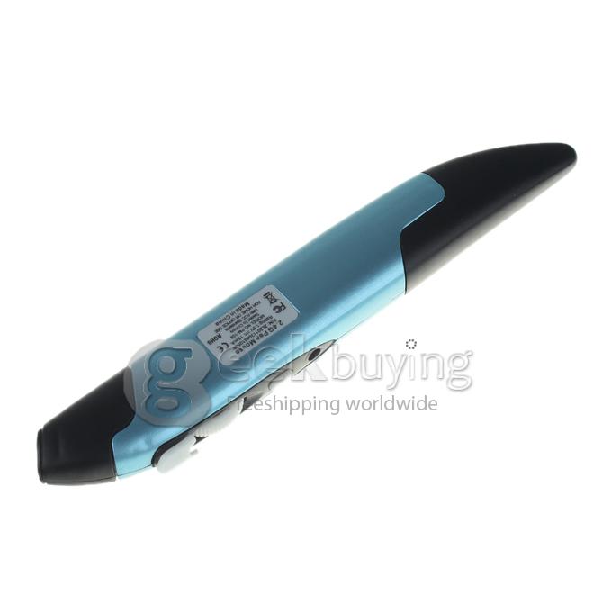 [US Stock] GM60 2.4G Pen Mouse Pen-Shaped Adjustable 500/1000 DPI Wireless Mouse + USB 2.0 Reciever-----Sky Blue