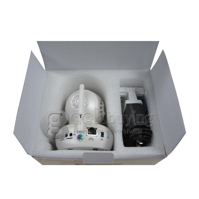 Wanscam JW0004 New Indoor 300k Pixel P2P Plug and Play Two-way Audio Security Wireless IP Camera Night Vision and Motion Detection Alarm - White