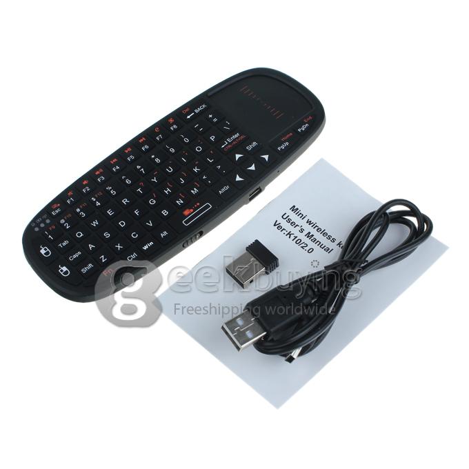 [HK Stock] Rii K10 2.4GHz  Wireless Keyboard &Mouse with Touchpad Fit  for PS3 XBOX360 C1386 HTPC Android TV Box