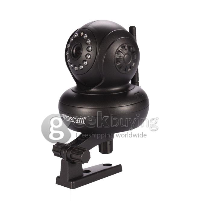 Wanscam JW0004 Indoor P2P 300k Pixel Plug and Play Two-way Audio Security Wireless IP Camera Night Vision and Motion Detection Alarm - Black